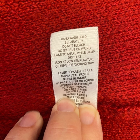 BUY 2 ITEMS & GET 1 FREE - Cleo Red Crossover Sweater Sz L - Picture 7 of 7